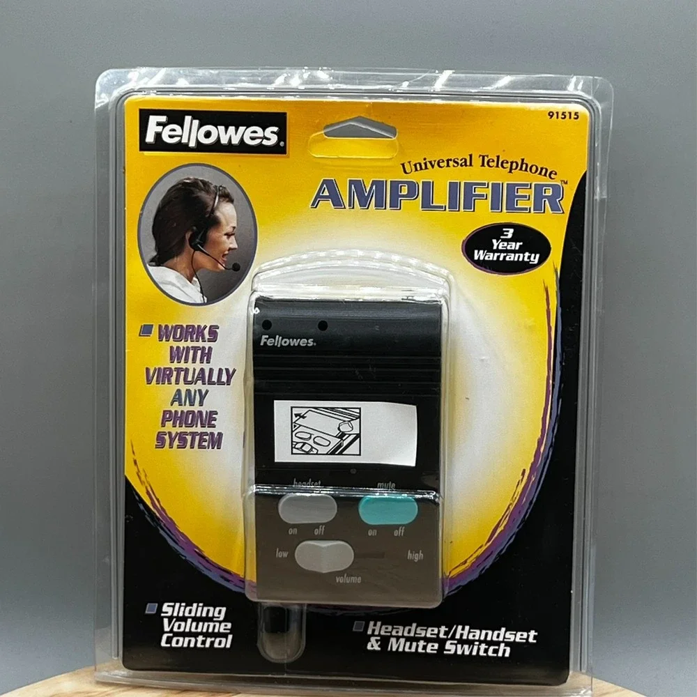 Fellowes Universal Telephone Headset Amplifier Unit NEW OLD STOCK SEALED
